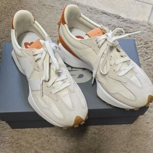 New Balance Cream and Orange Athletic Shoes